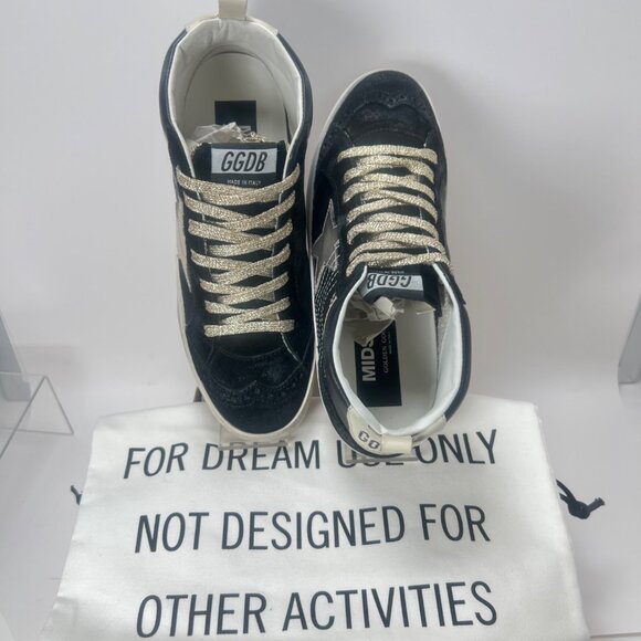 Golden Goose Mid Star platinum Black Women Sneakers Size 37 US7 - Picture 9 of 15